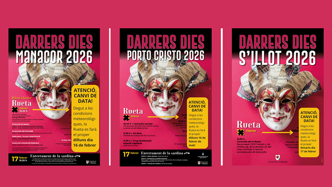 La Rueta de Manacor es trasllada a dilluns 16 de febrer per previsió de fort vent i alerta taronja