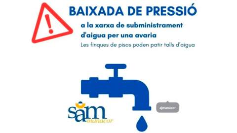 Una avaria al pou de ses Tapereres provoca una baixada de pressió a la xarxa d’aigua de Manacor