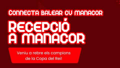 Recepció institucional al CV Manacor, campió de la Copa del Rei, davant l’Ajuntament