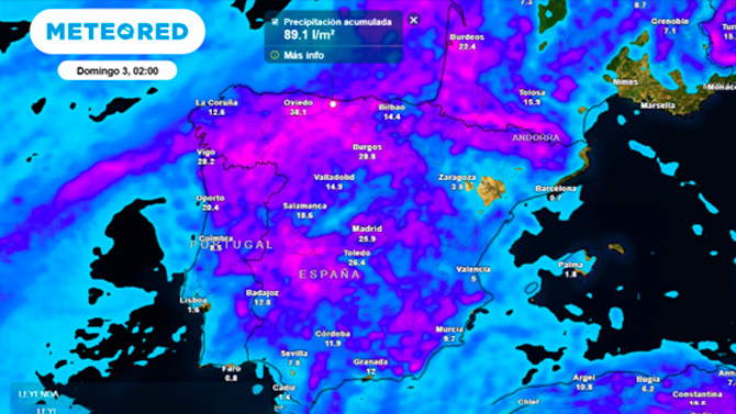 Meteored prevé una semana con tormentas muy fuertes por la llegada de dos danas