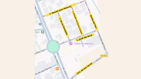 L'Ajuntament de Manacor reorganitza la circulació a l’entorn del Parc Municipal a partir de diumenge