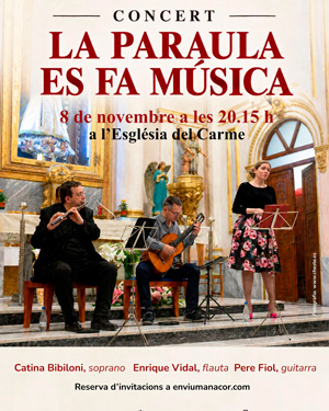 La paraula es fa música, a l’ Església del Carme de Porto Cristo