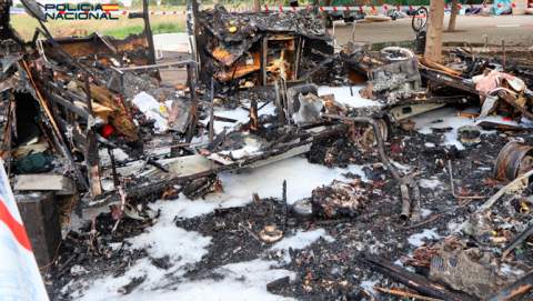 La Policía Nacional detiene a un varón por incendiar varias autocaravanas
