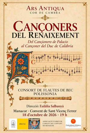 Concert Ars Antiqua i Polissonia al Convent de Sant Vicenç Ferrer